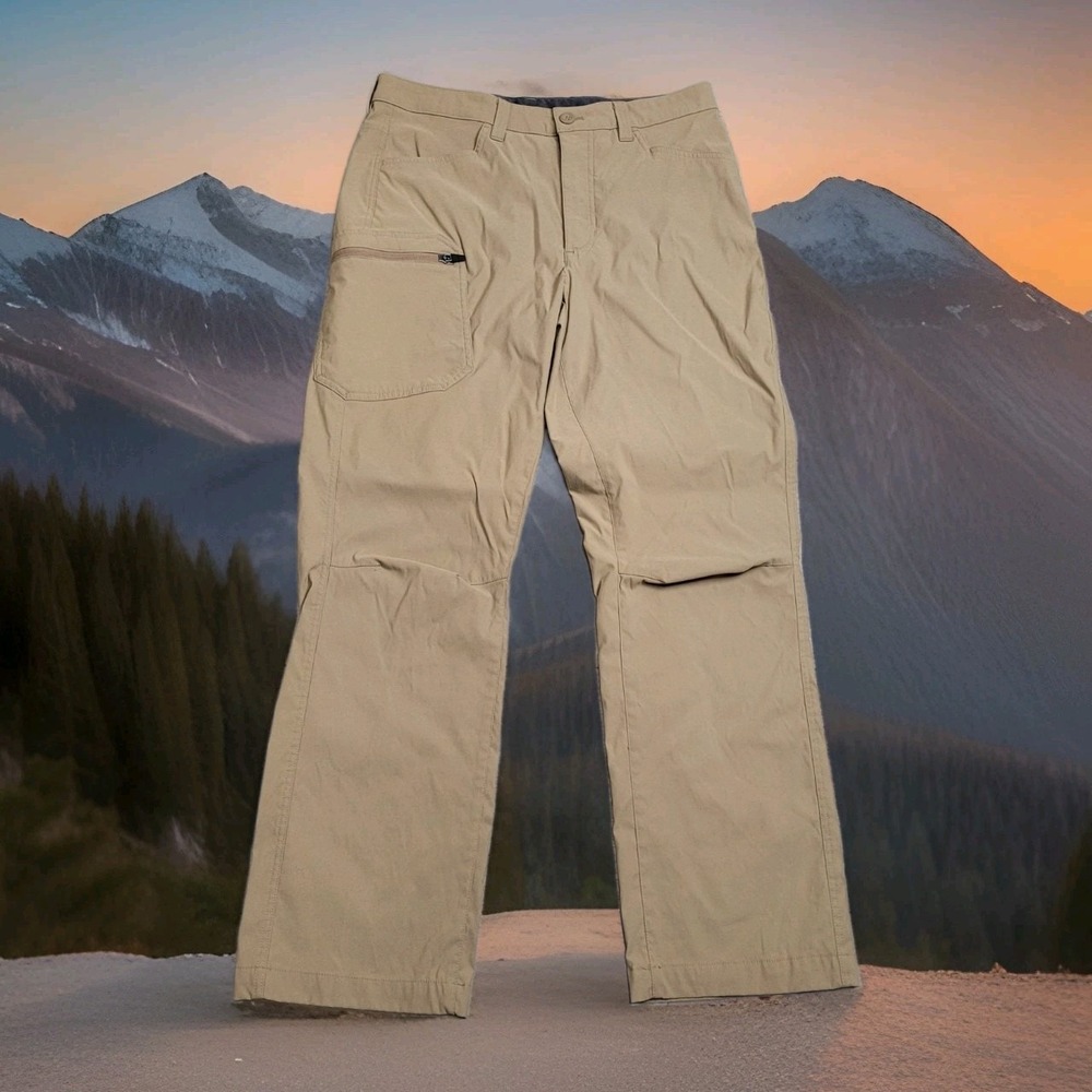 Eddie Bauer Pants Mens 32x30 Saddle Tan RAINIER Hiking Cargo Stretch Gorpcore